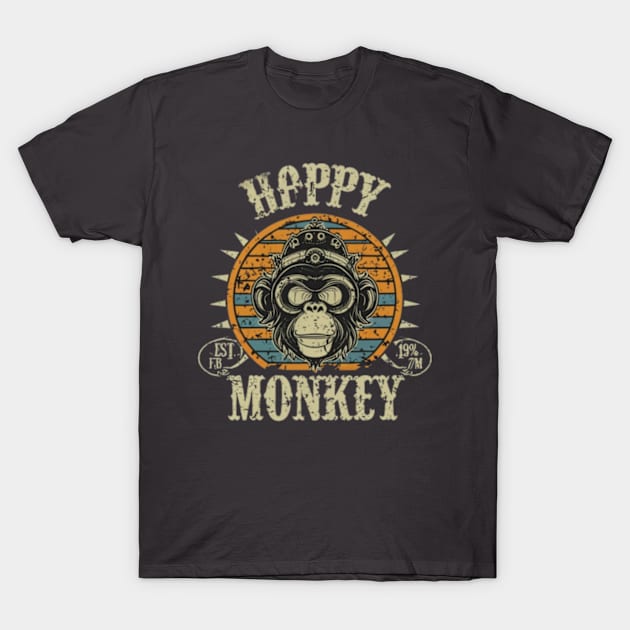 Happy Monkey T-Shirt by TshirtMA